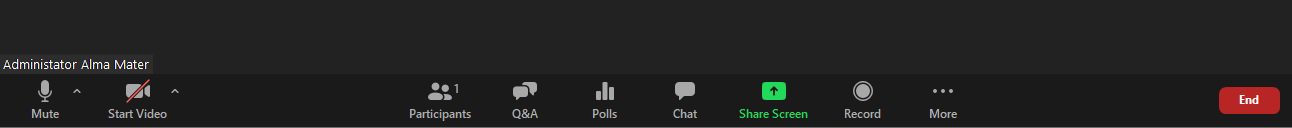 Zoom meeting toolbar with the Share Screen button highlighted